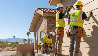 Vinyl siding installation in Las Vegas, NV for a residential home exterior by a local siding contractor