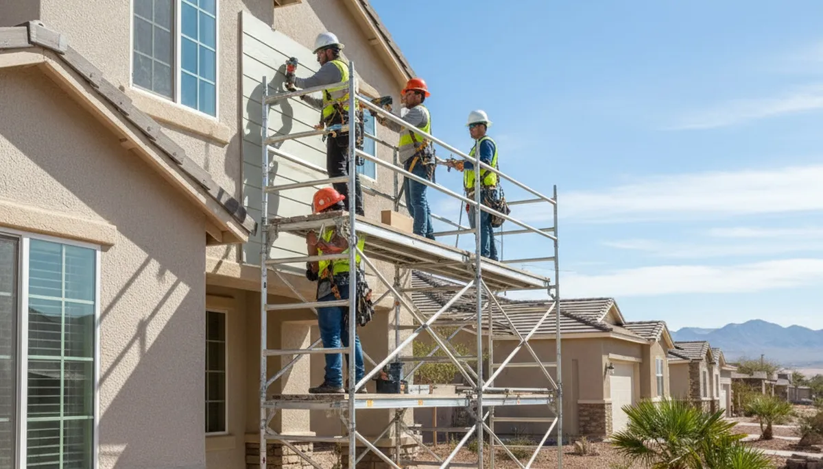 Vinyl siding installation by Las Vegas, NV siding contractors for homes and businesses