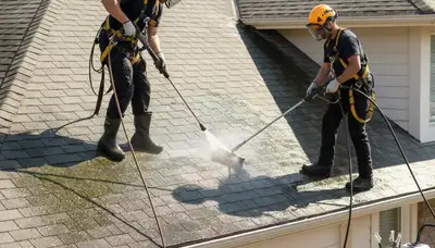 Las Vegas, NV roof cleaning service removing desert dust and algae to protect and refresh the roof