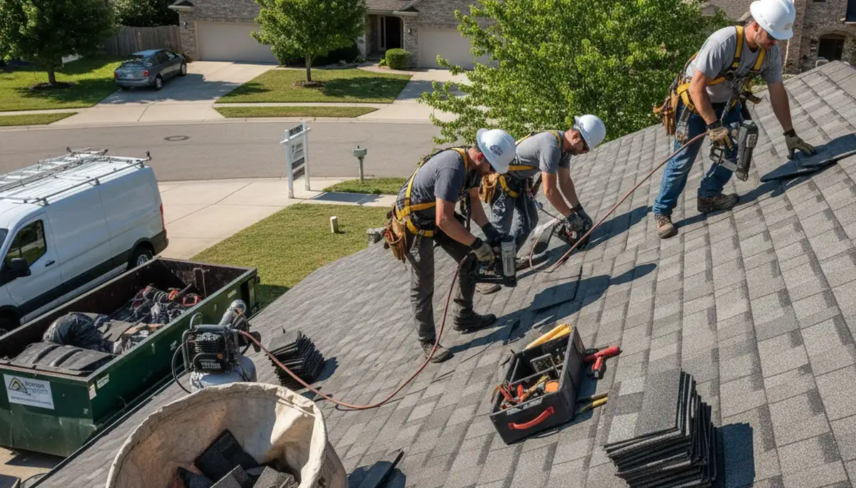 Las Vegas, NV roofing crew installing a durable roof for desert sun and storm protection