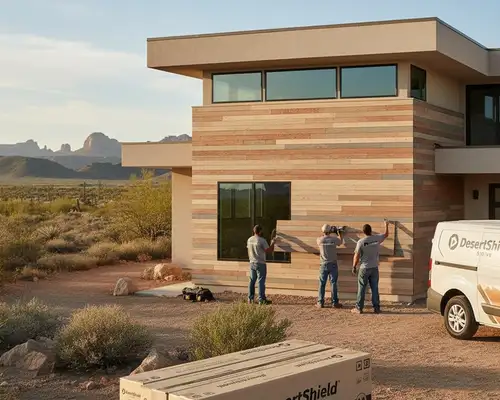 Vinyl siding designed for desert conditions in Las Vegas, NV, protecting homes from heat and sun